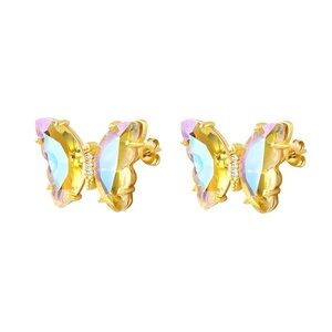 Iridescent Butterfly Bliss Earrings 18K GOLD PLATED STAINLESS STEEL